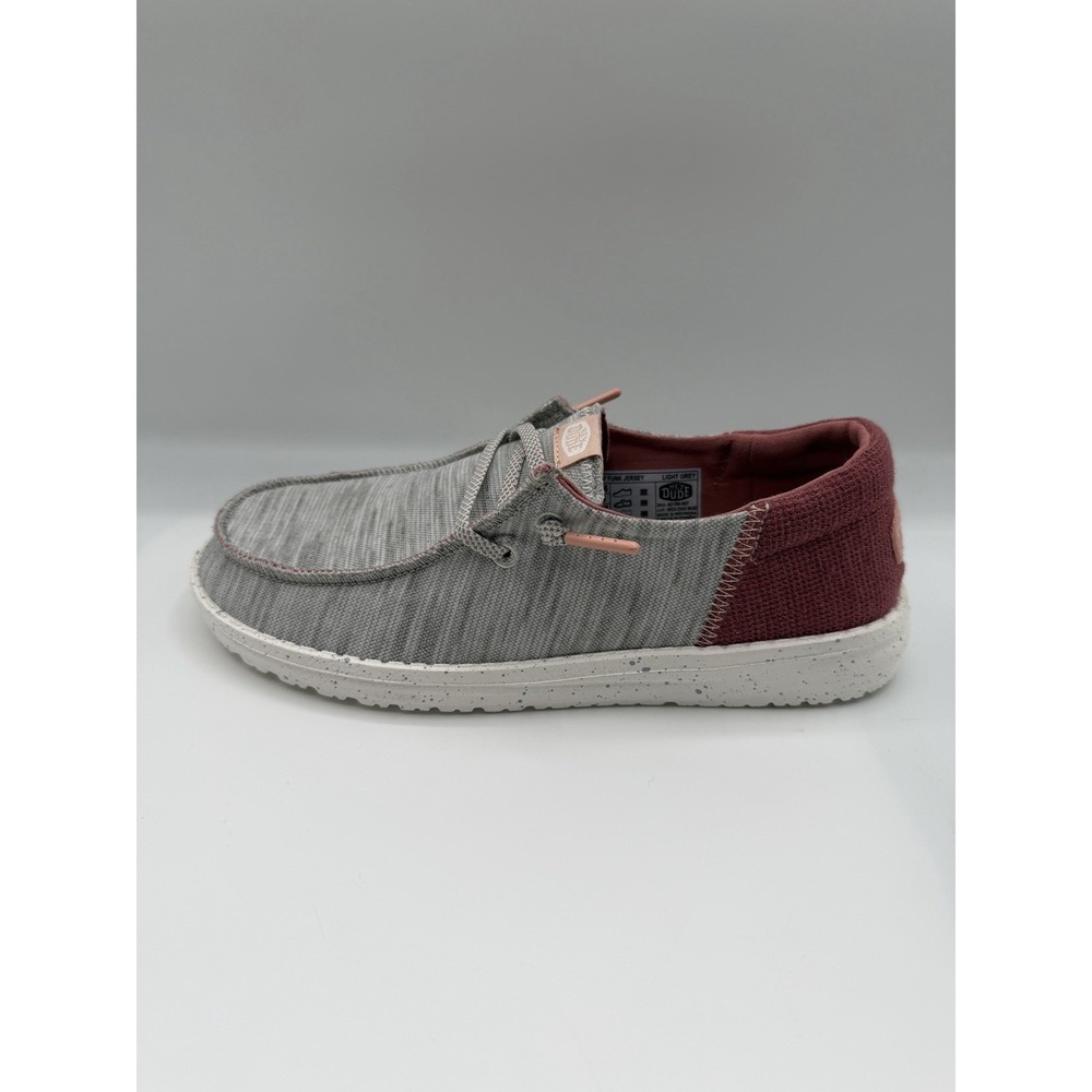 Hey Dude Wendy Funk Jersey Slip-On Shoes, Women's 6,EU 37,Light Grey,Slip On,NIB